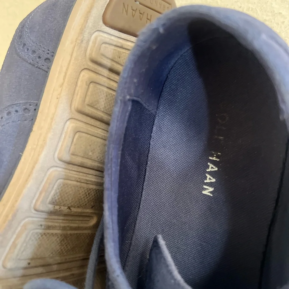Cole Haan Lunargrand Navy Blue Suede Wingtip Oxford Men's Size 11‎ Office Shoes